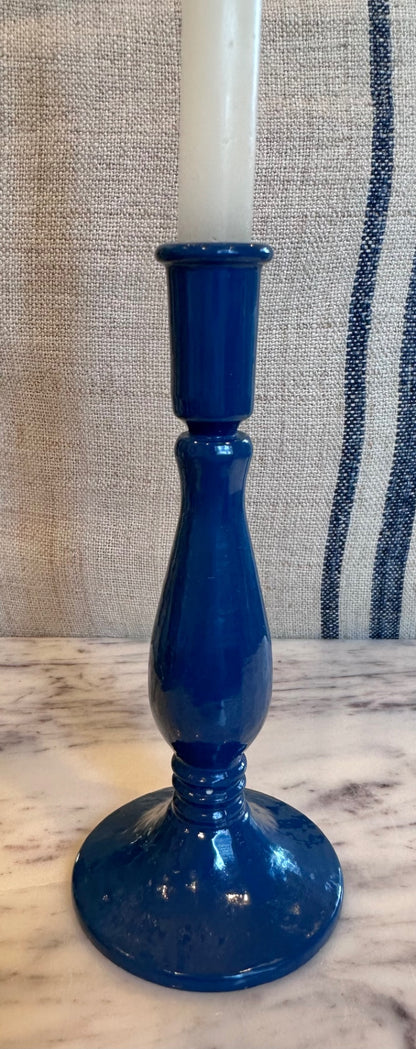 Vintage little single blue candlestick