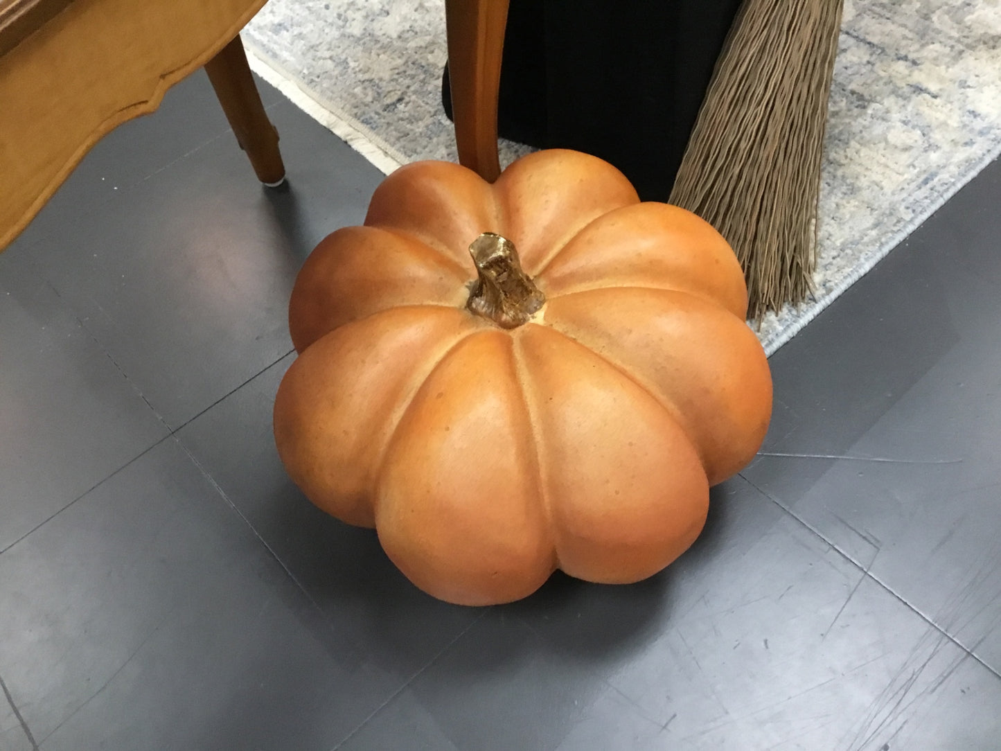 Large ceramic pumpkin decor