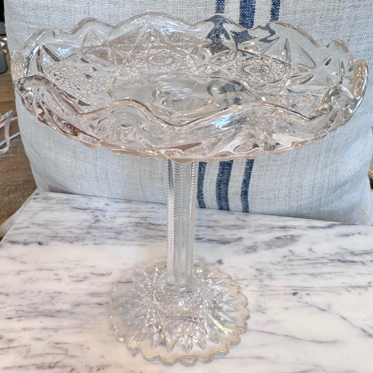 EAPG glass jelly pedestal stand 
