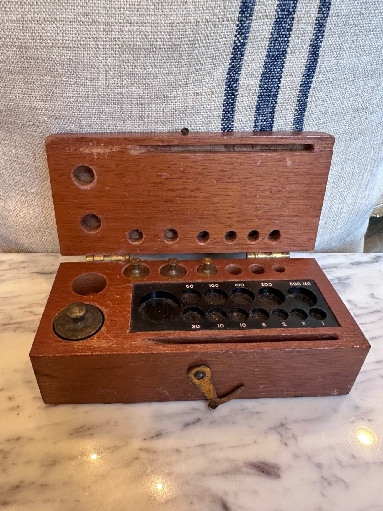 Antique apothecary/pharmacy balance, weight set incomplete