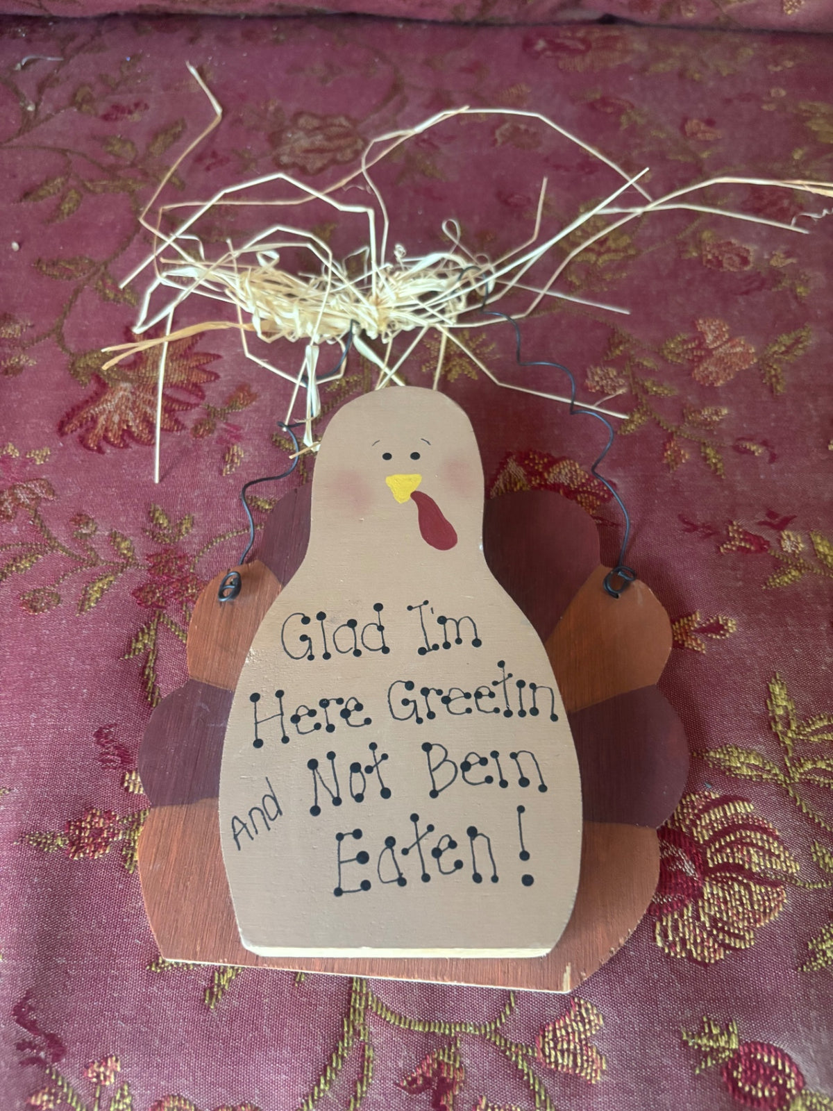 Wooden Turkey with clever message