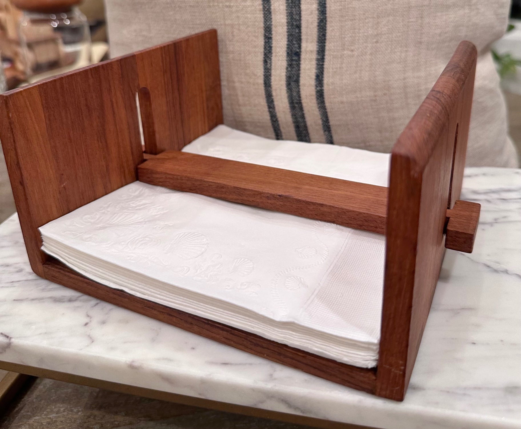 MCM Kama designs teak napkin holder