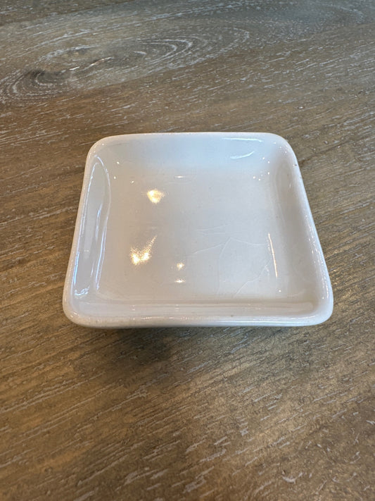 Antique ironstone Square butter Pat