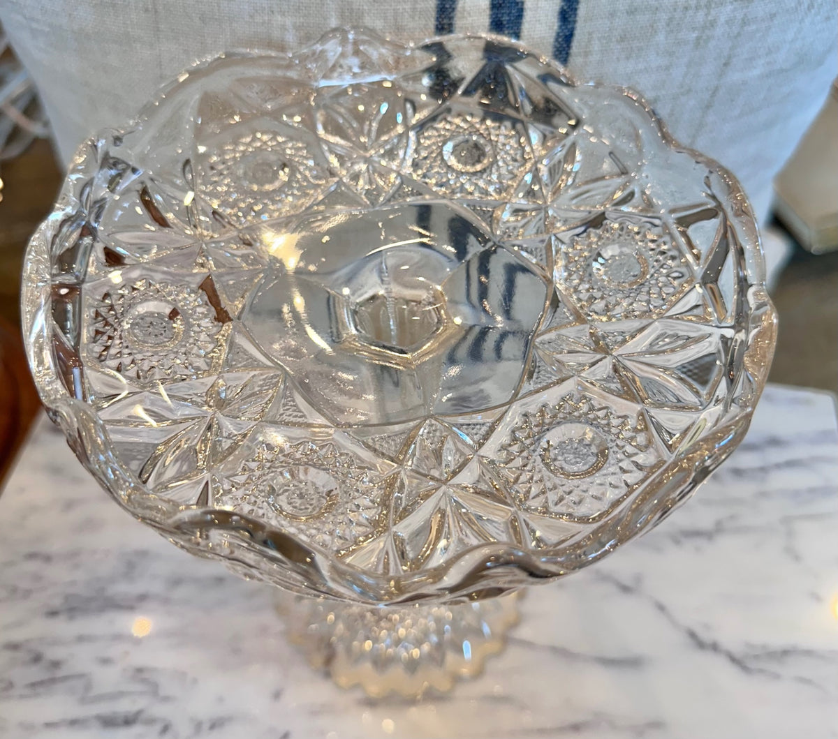 EAPG glass jelly pedestal stand 