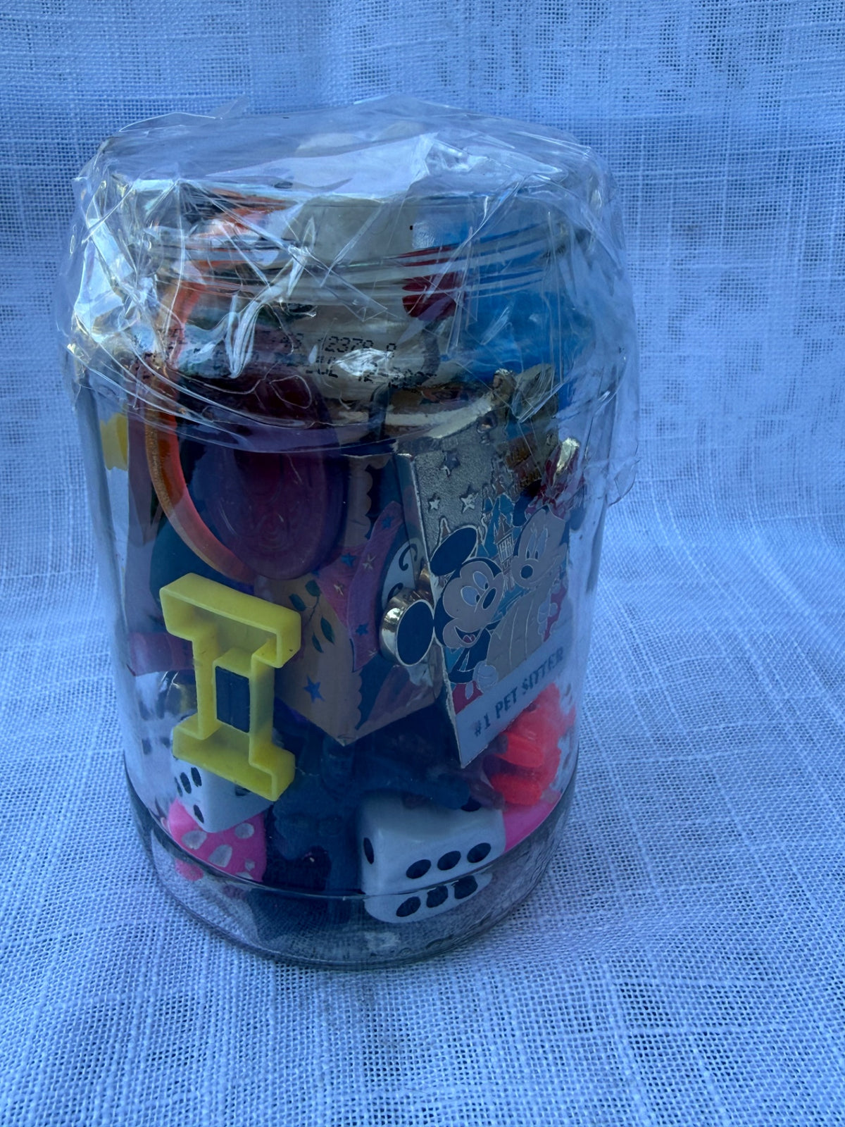 Vintage Toy & Ephemera "Junk Drawer" Lot | Mickey Mouse Pin & Astronaut in Mason Jar
