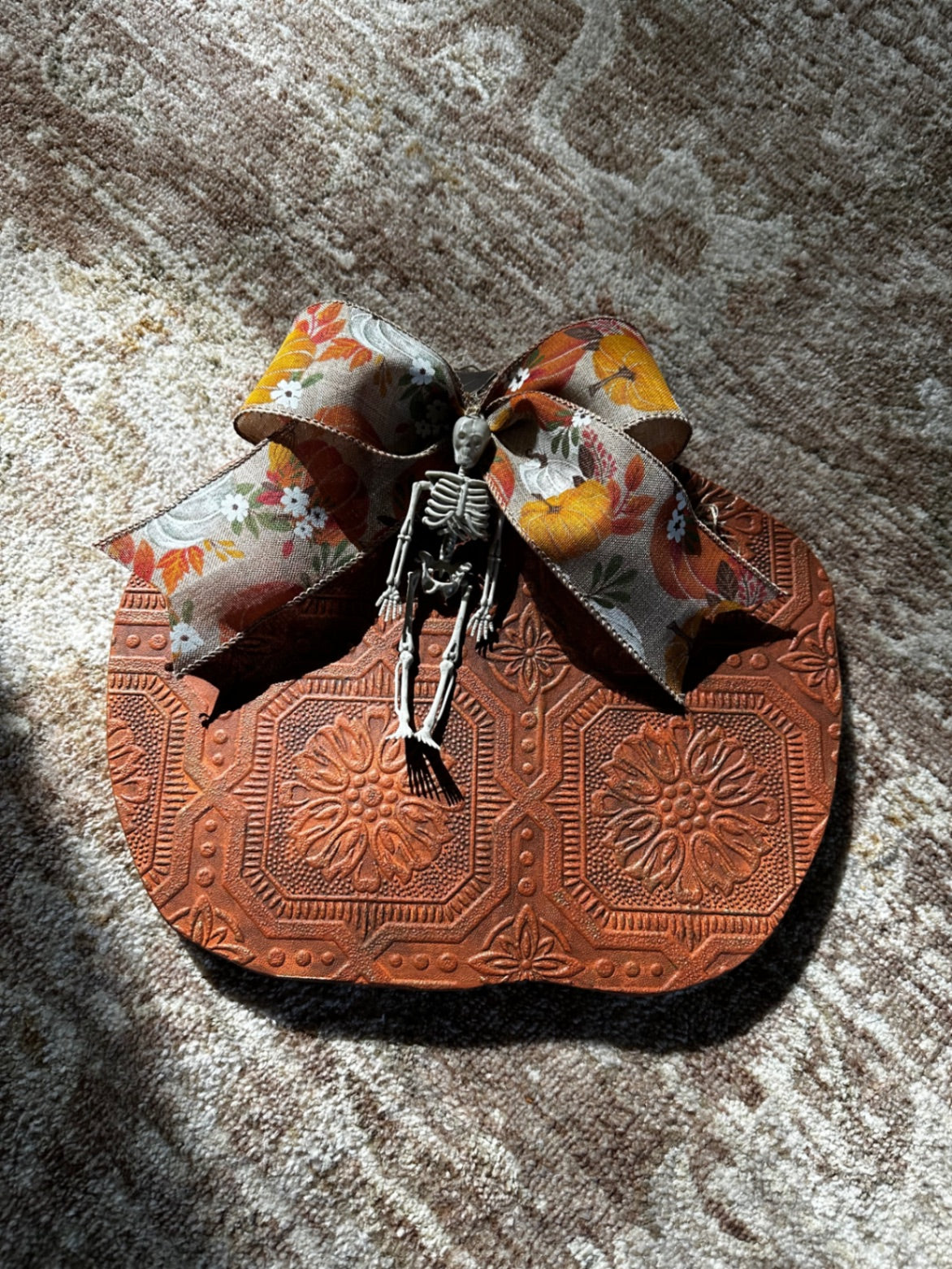 Orange wood pumpkin