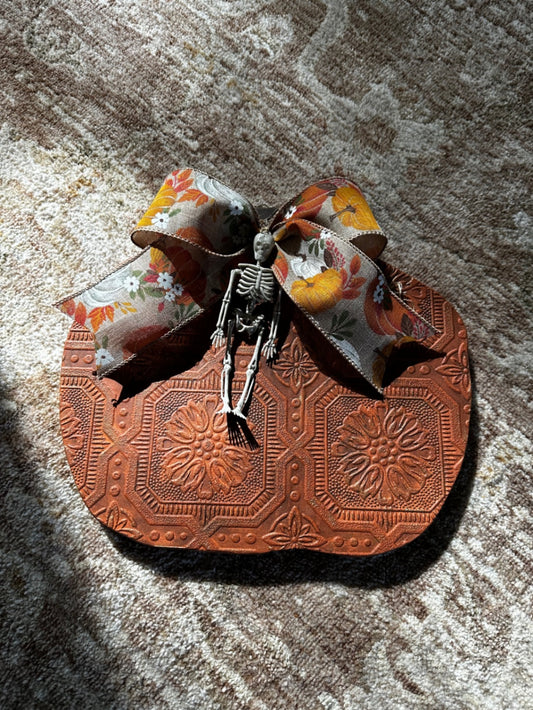 Orange wood pumpkin