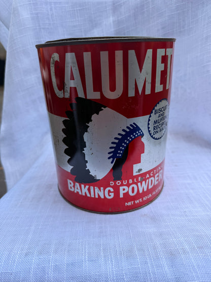 Large Vintage 10 lb Calumet Baking Powder Tin | General Foods Store Display Can