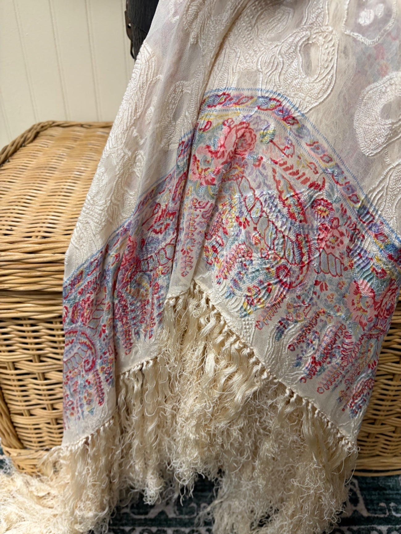 Silk Shawl with fringe 