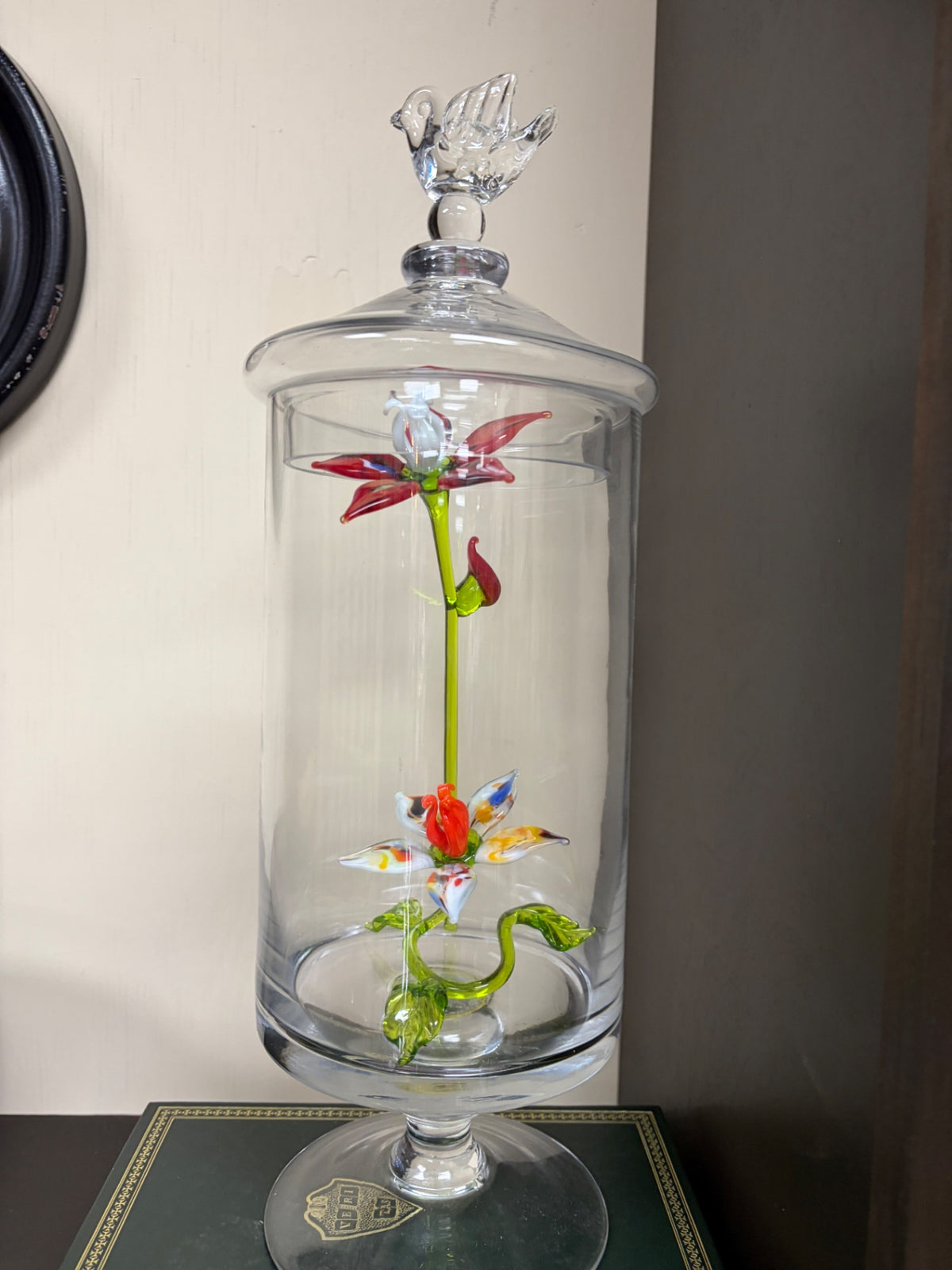 Apothecary Jar w/ Glass Flowers