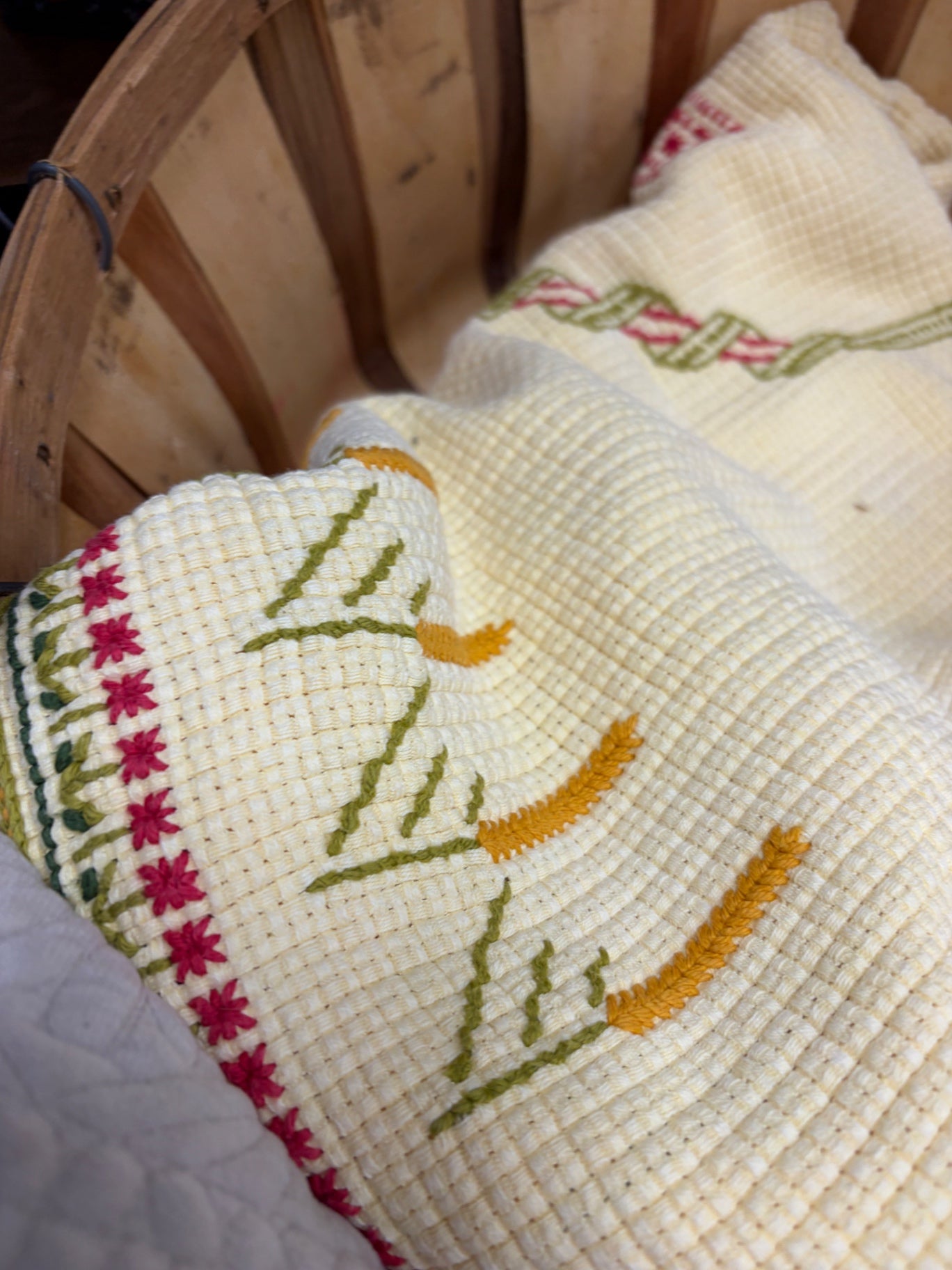 Vtg Cross-stitch Runner