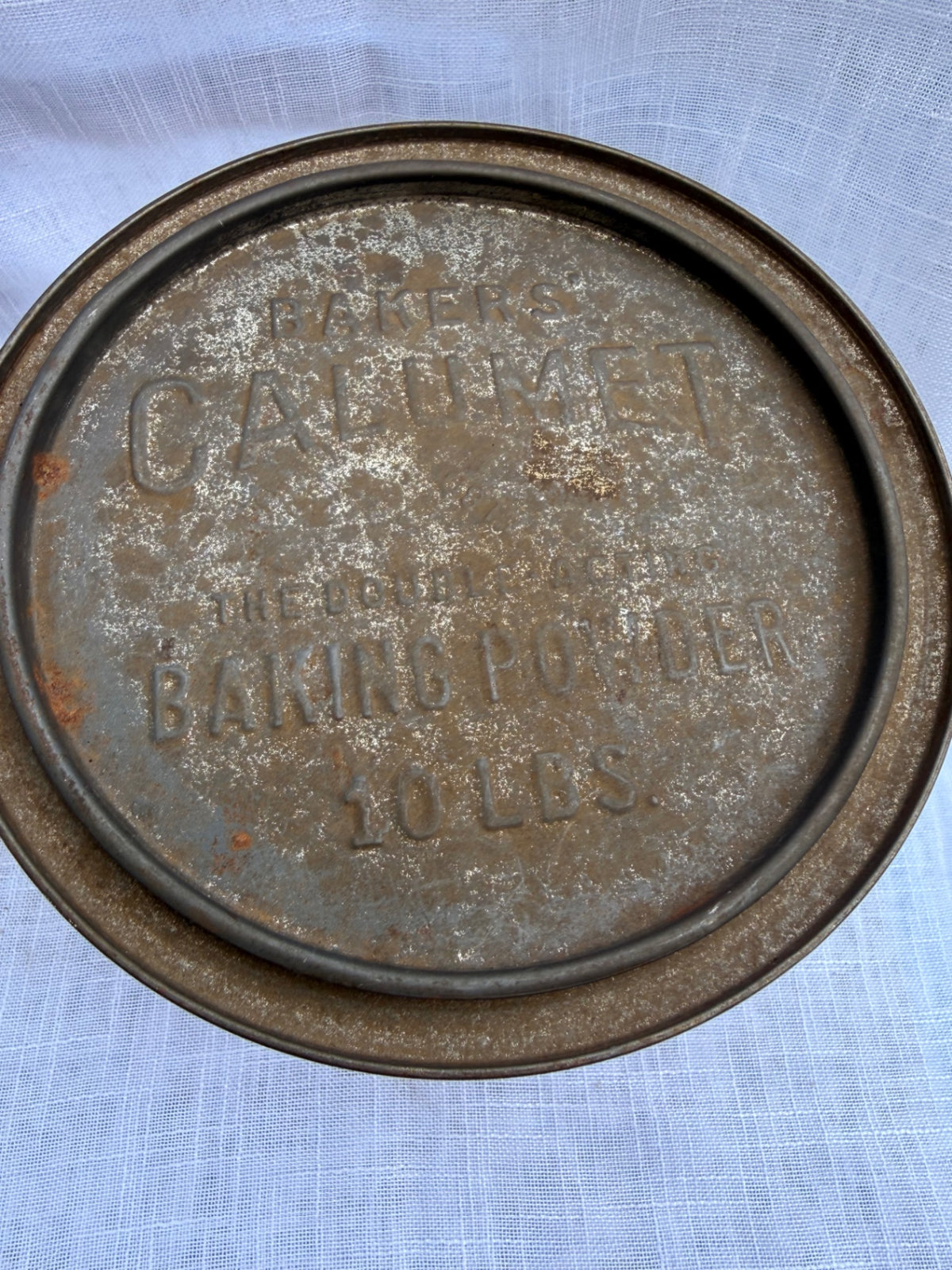 Large Vintage 10 lb Calumet Baking Powder Tin | General Foods Store Display Can