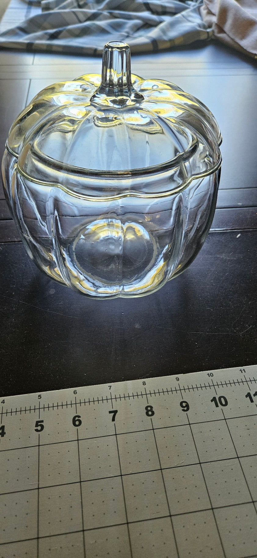 Glass pumkin cookie jar
