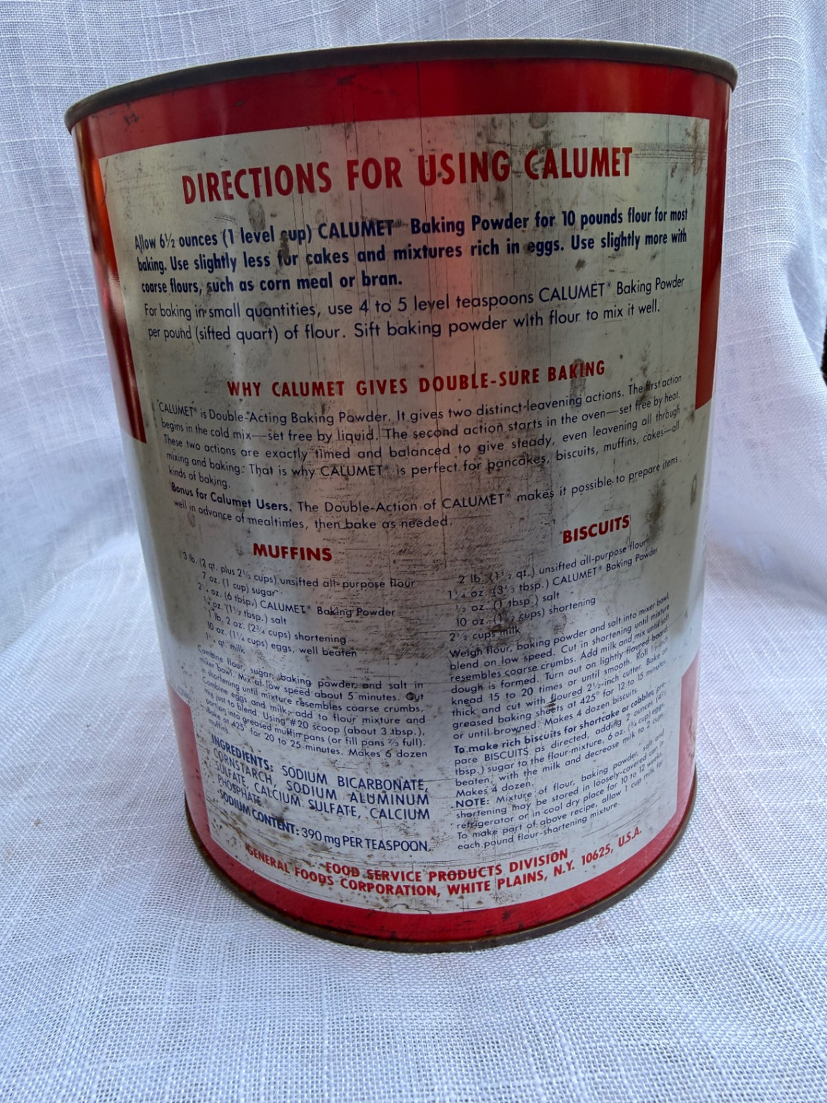Large Vintage 10 lb Calumet Baking Powder Tin | General Foods Store Display Can