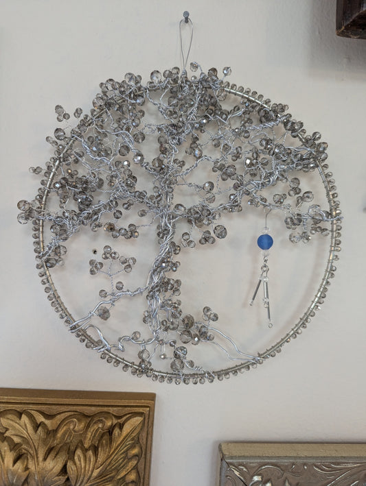Hand Crafted Wire and Beaded Tree Wall Decor