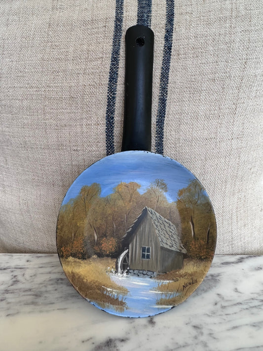 Small Hand painted fall scene on frying pan