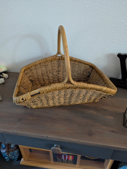 Vtg. Single Handled Woven Basket