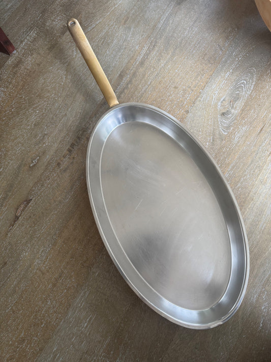 Vintage Spring Culinox Swedish tri-ply oval copper fish pan