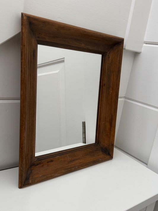 Vintage square wooden mirror
