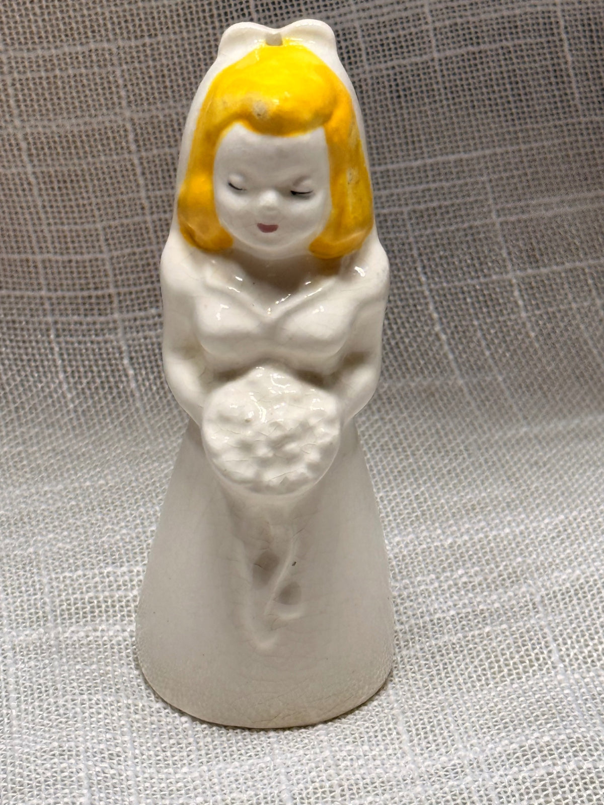 Vintage Ceramic Bride Figurine | Hand-Painted Mid-Century Wedding Decor