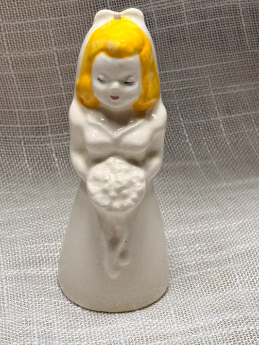 Vintage Ceramic Bride Figurine | Hand-Painted Mid-Century Wedding Decor