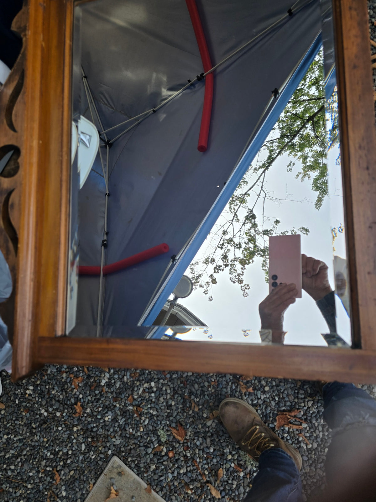 Old wood mirror