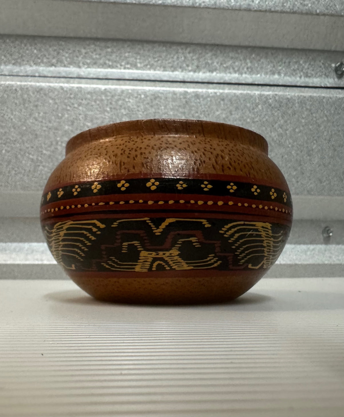 Painted wood bowl