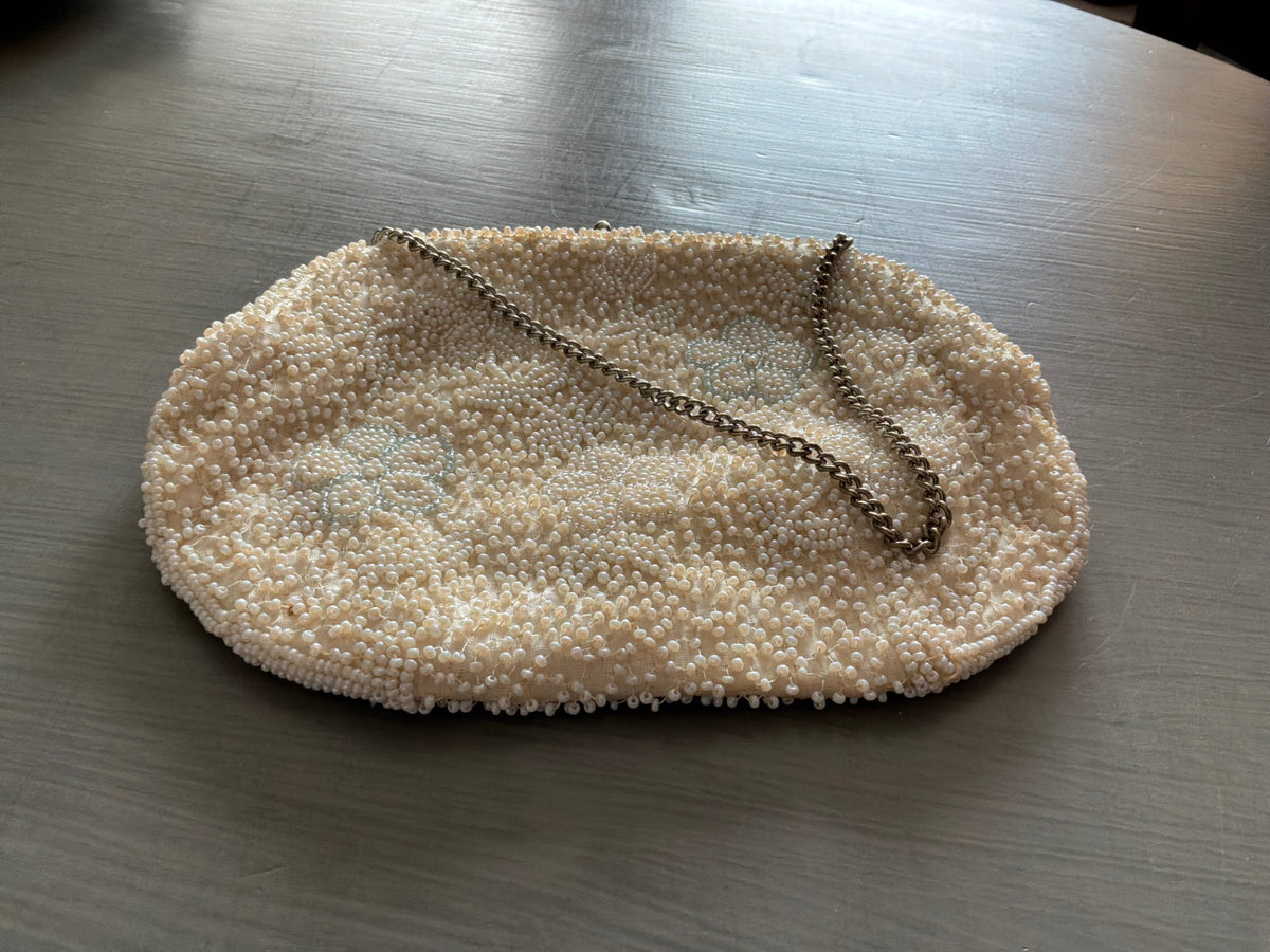 Vintage beaded floral evening bag