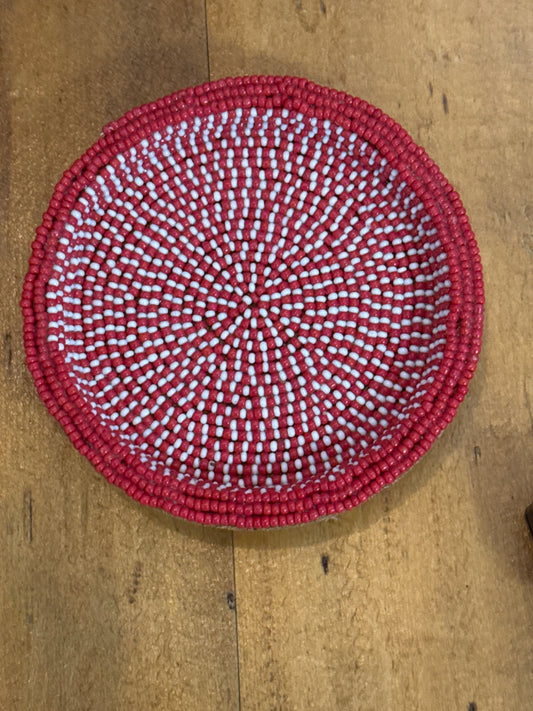 Red beaded coaster