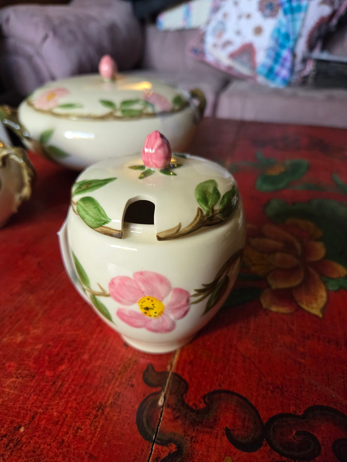 Franciscan desert rose jelly dish