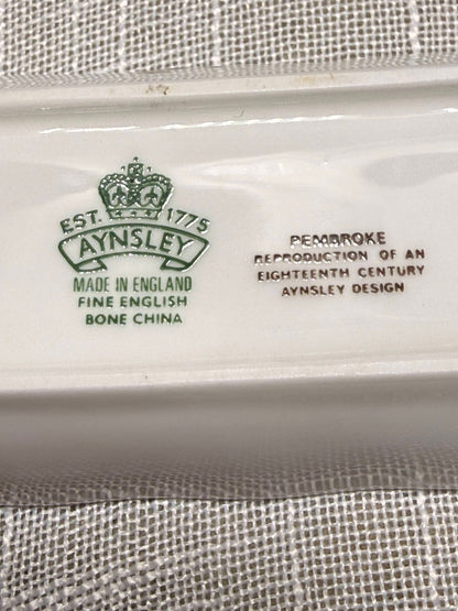 Vintage Aynsley "Pembroke" Bone China Pen Tray | English Floral & Bird Dish