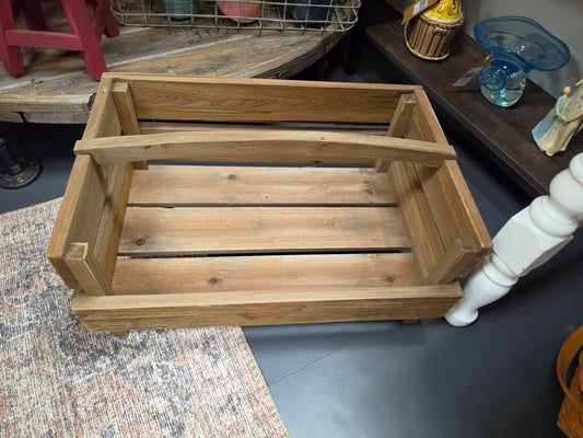 Wood handle decorative crate