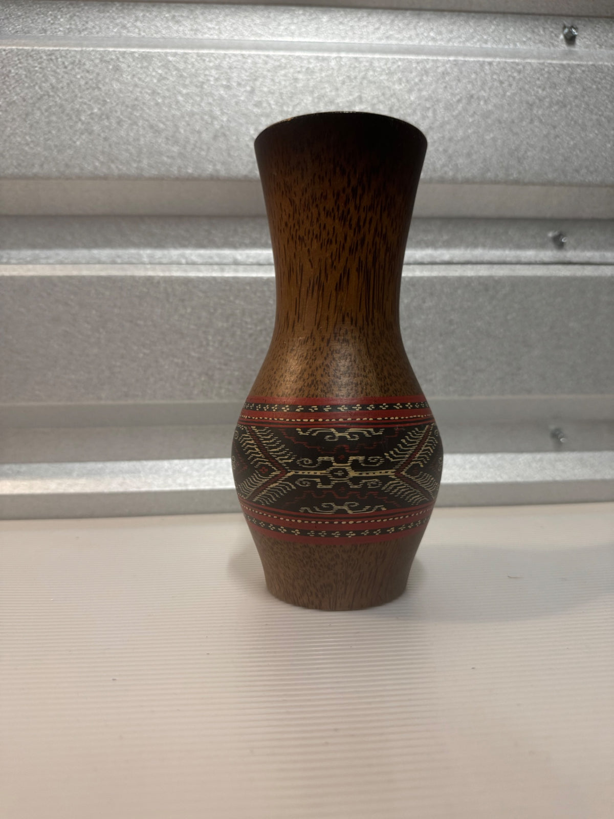 Painted wooden vase