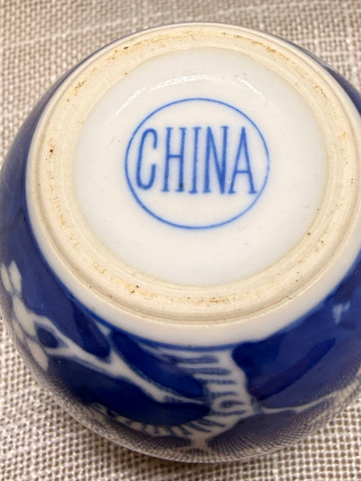 Miniature Vintage Blue & White Porcelain Ginger Jar | Chinoiserie Decor