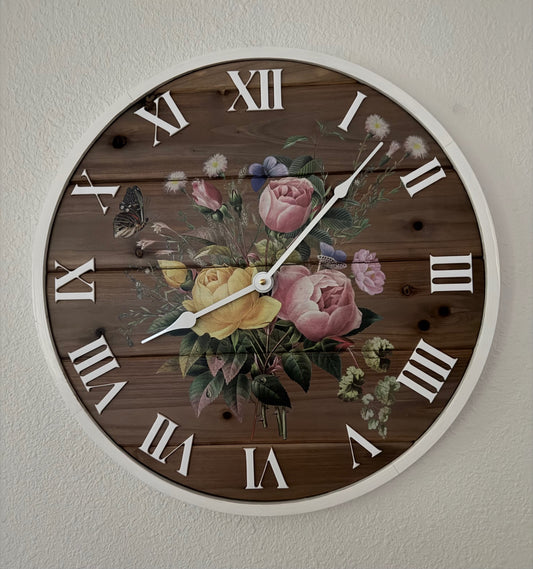 Floral Farmhouse clock