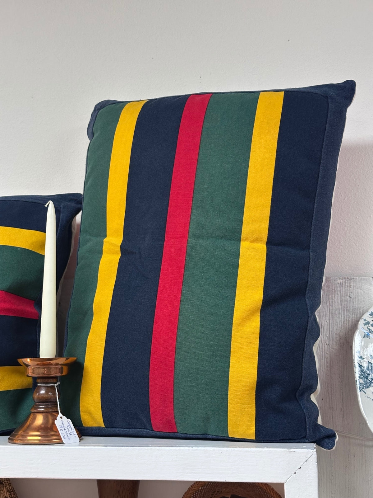 Canvas striped pillow