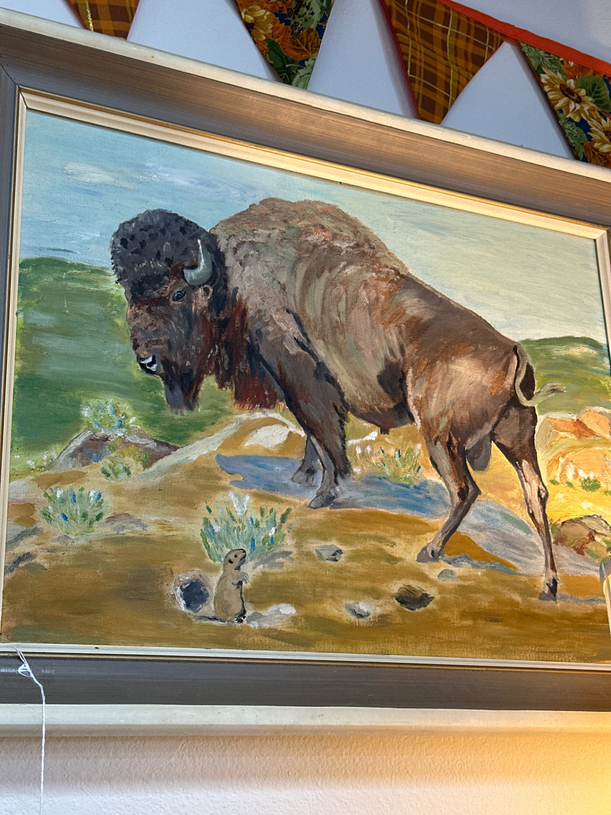 Buffalo on the Prairie, original oil painting