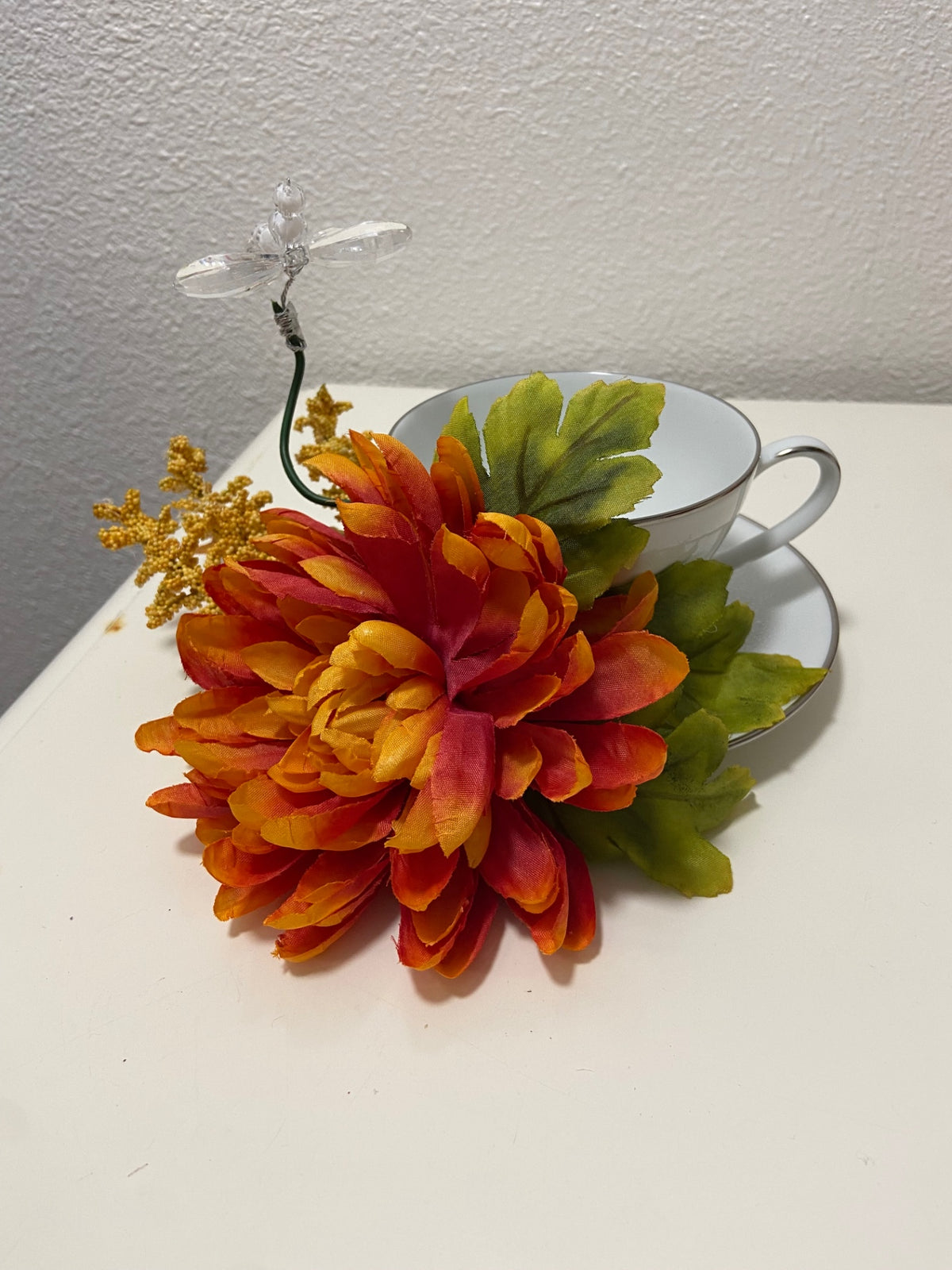 Teacup fall Orange mum 