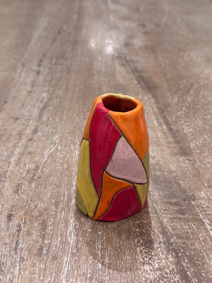 Handmade bright pottery vase