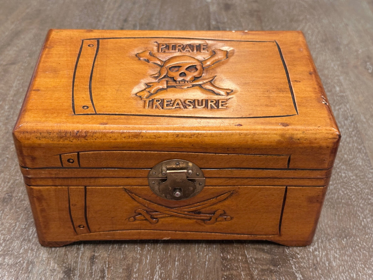Wooden Pirate Treasure box