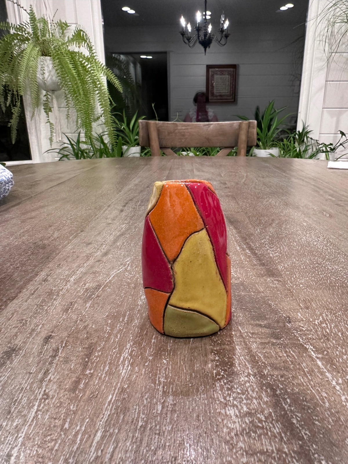Handmade bright pottery vase