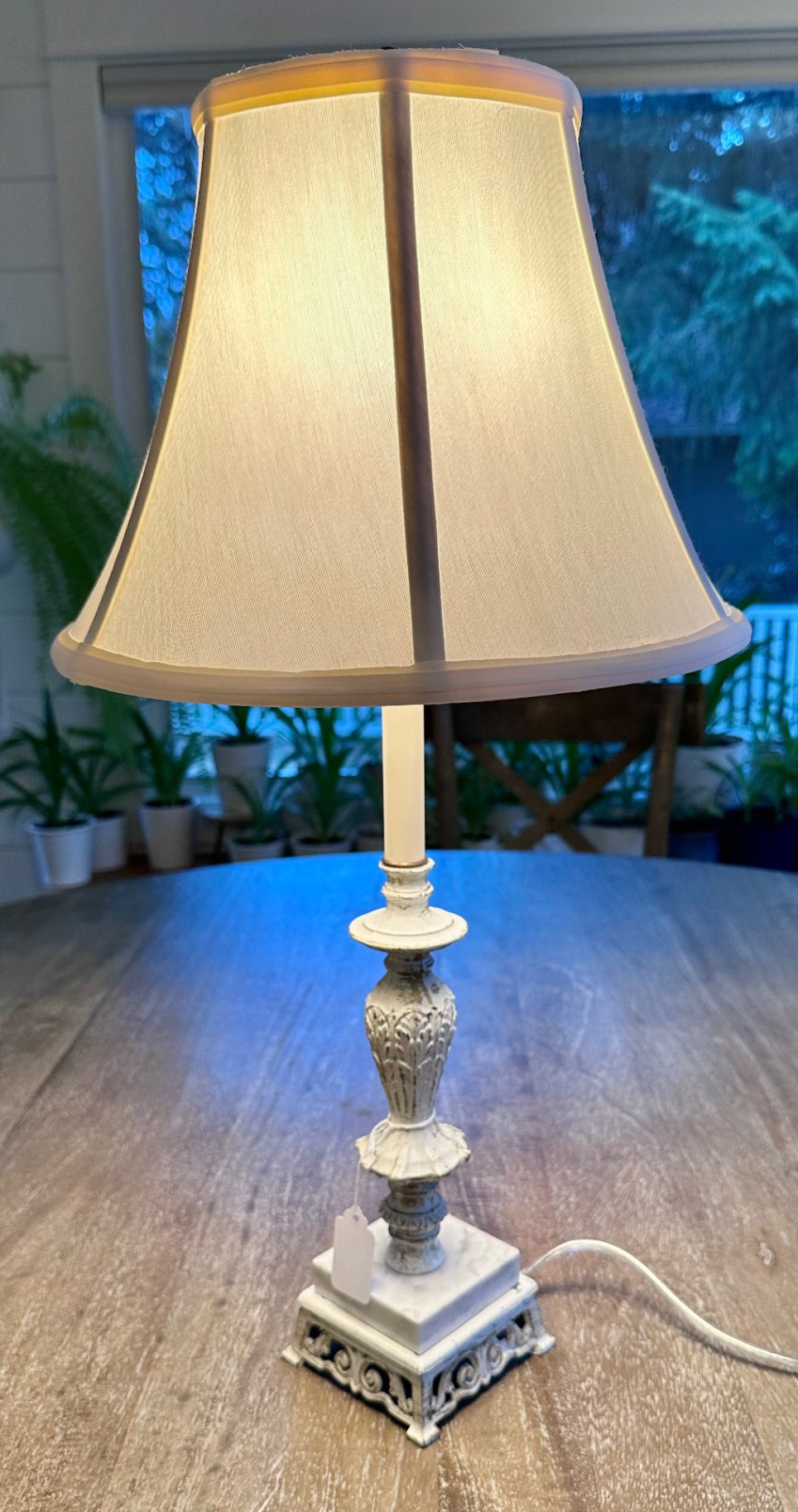 Vintage metal and marble lamp