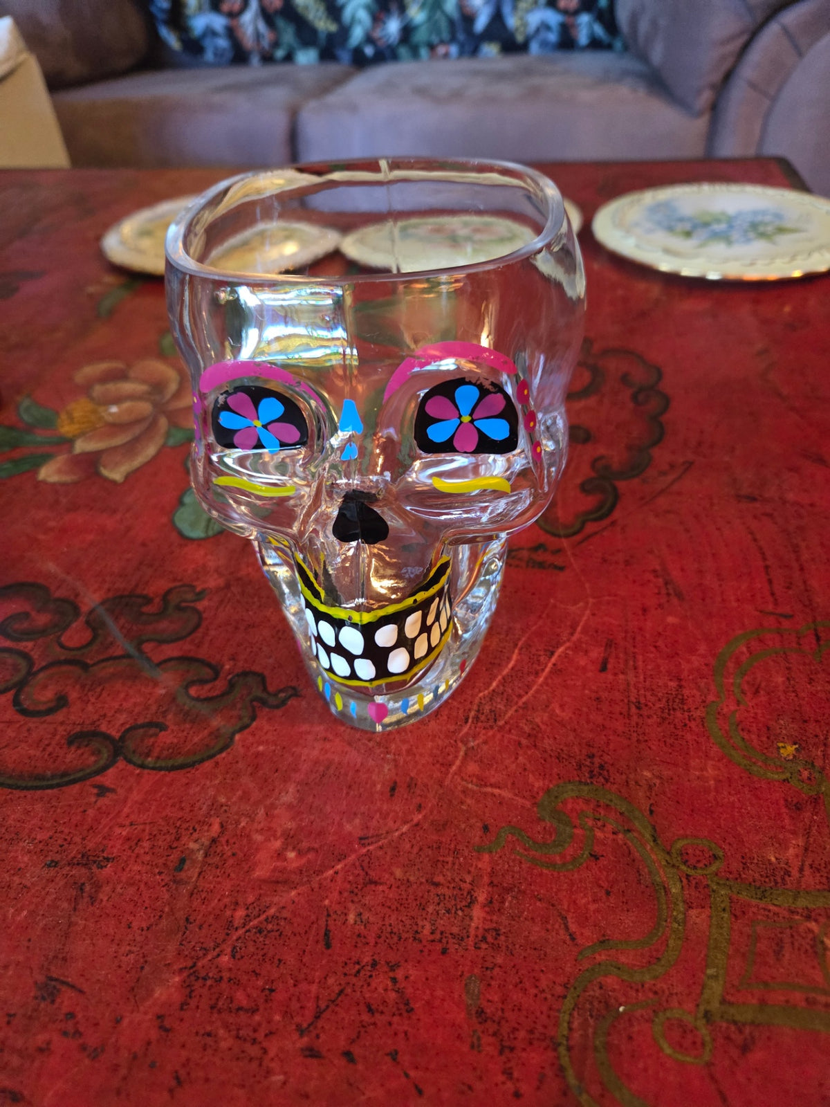 Day of the dead large glass