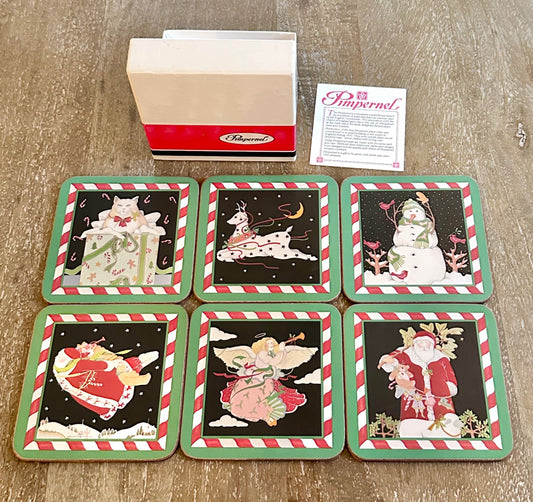 Set of 6 Pimpernel Christmas coasters