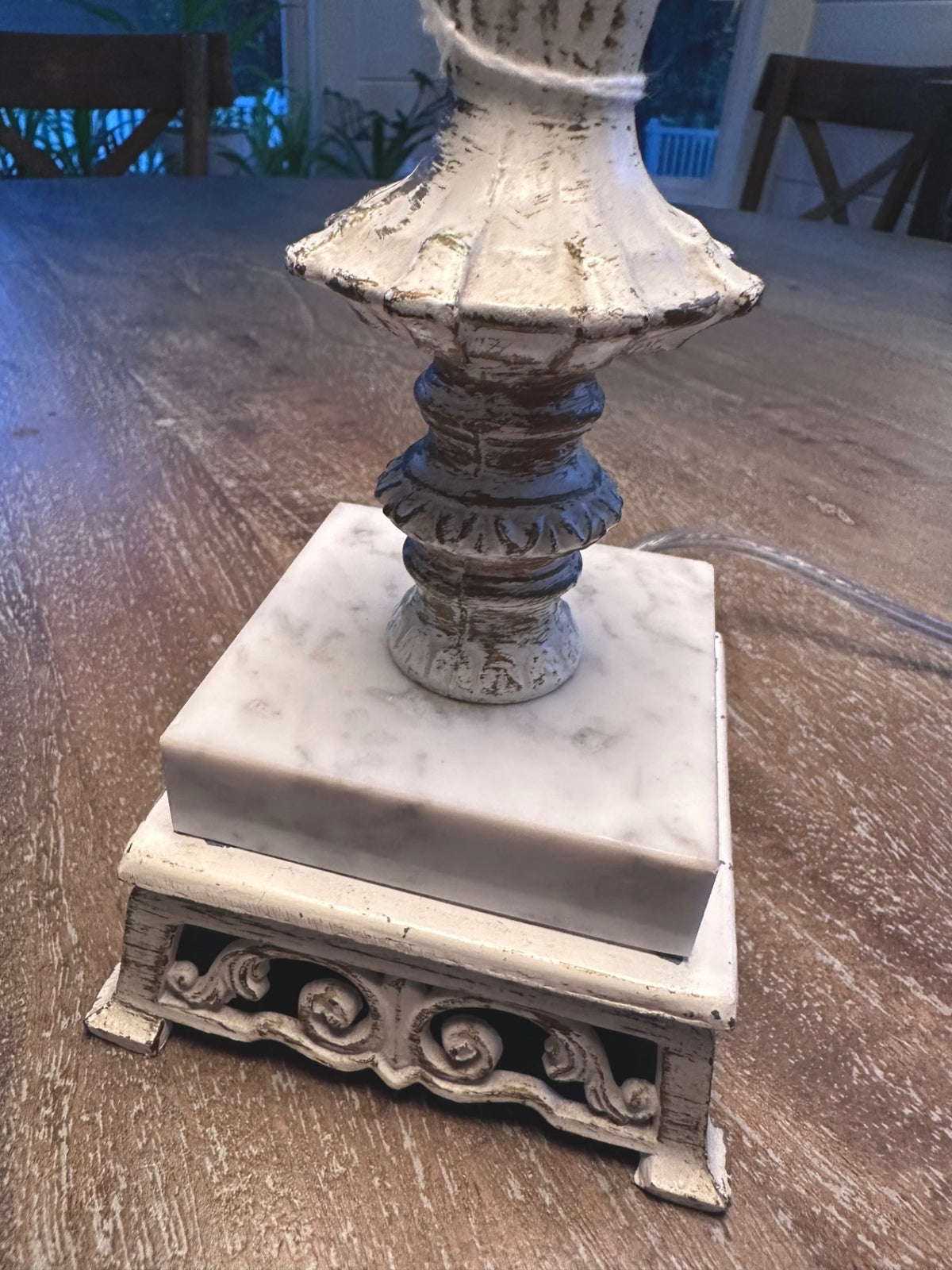 Vintage metal and marble lamp