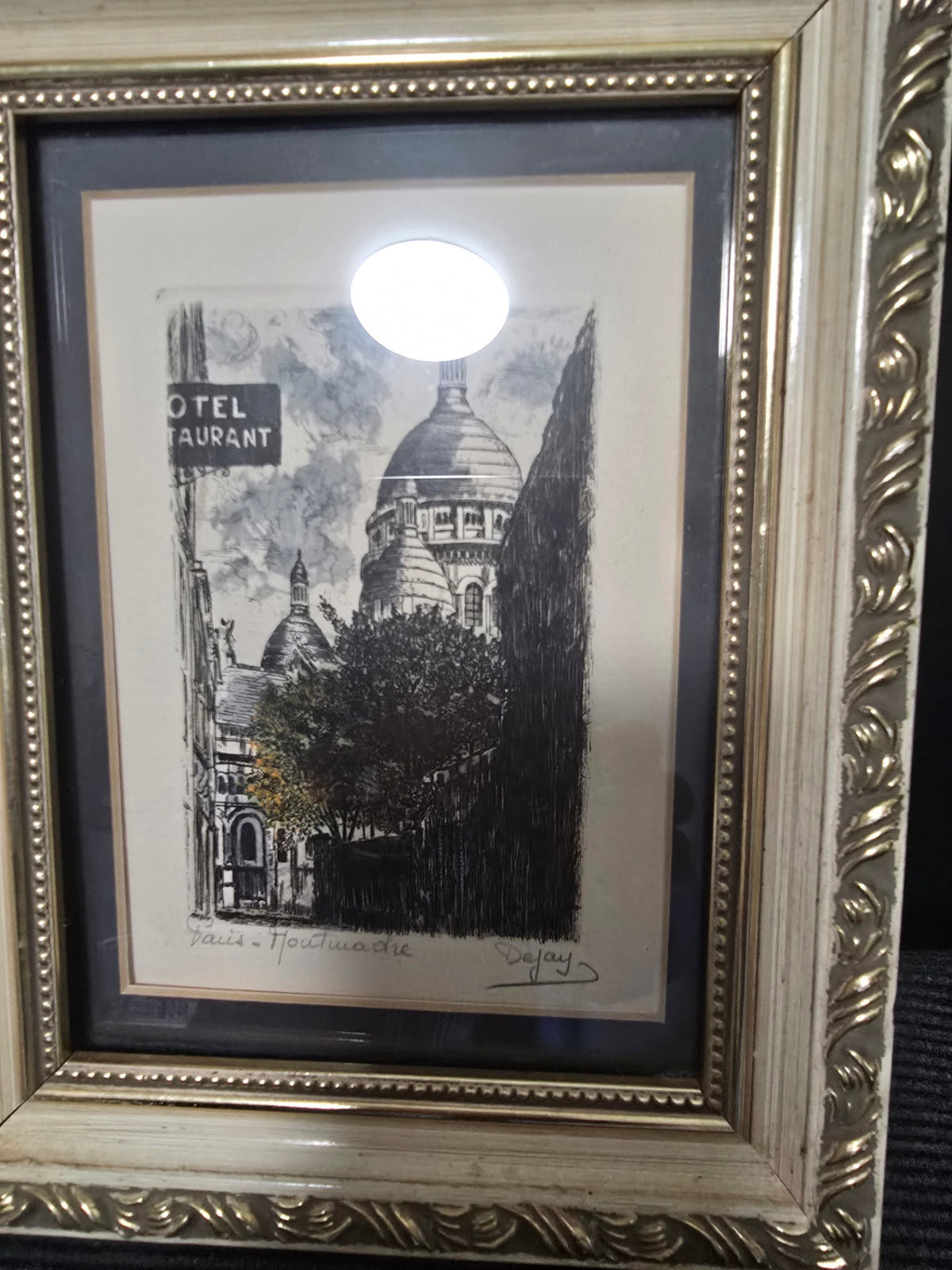 Framed paris etching