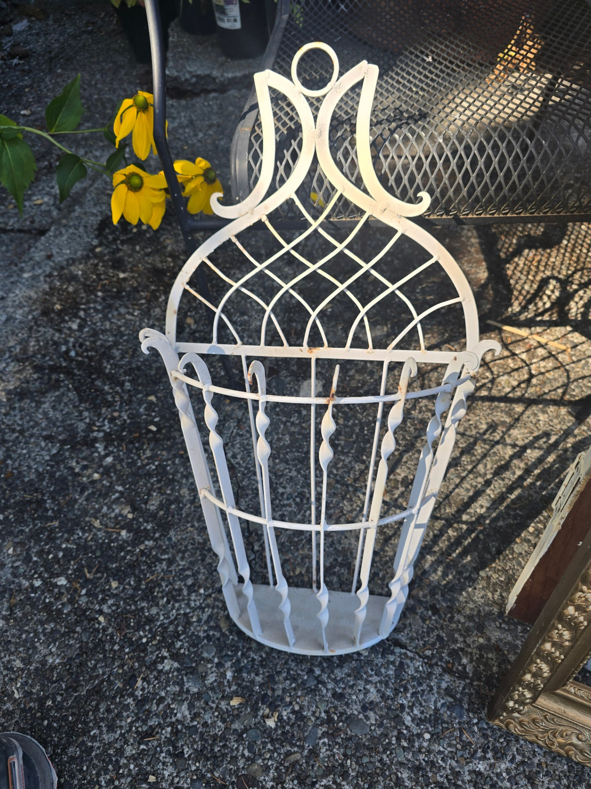 White metal wall holder