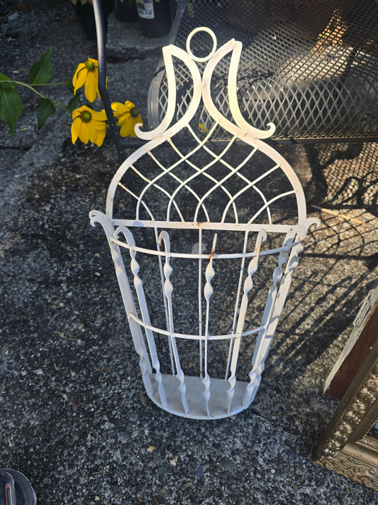 White metal wall holder