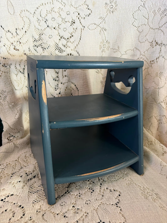 Blue wooden shelf