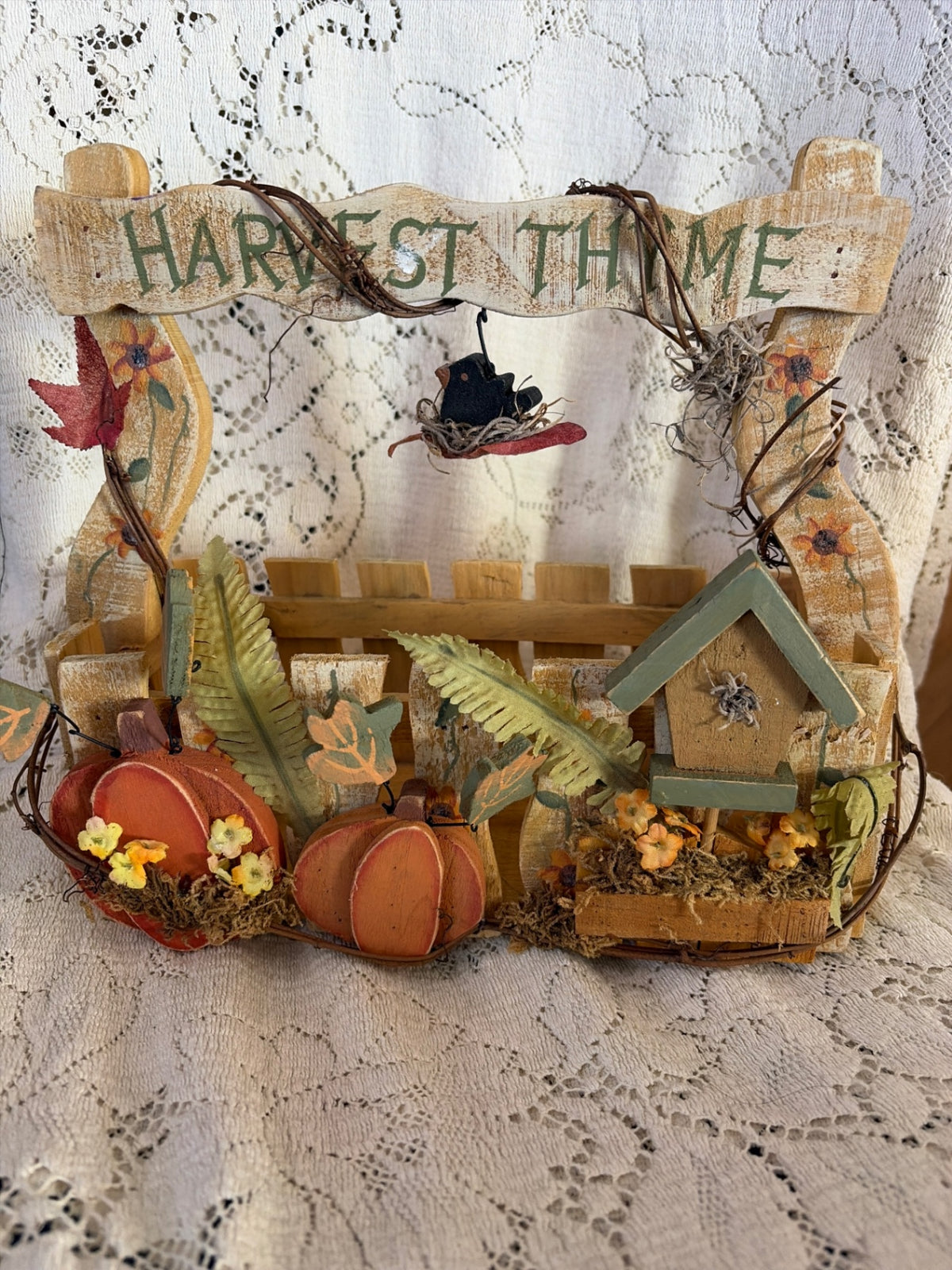 Rustic wooden basket